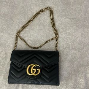 Gucci black crossbody MARMONT SUPER MINI BAG